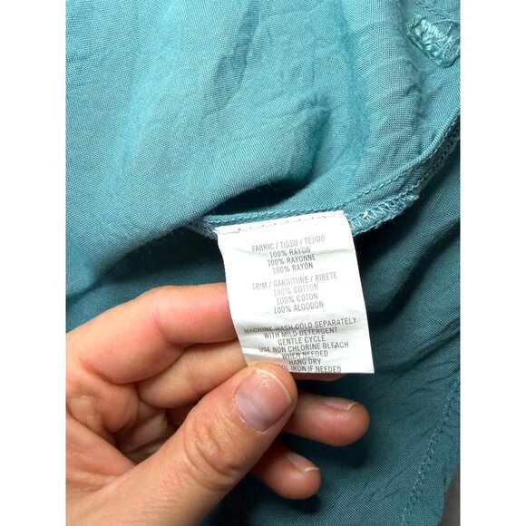 O’Neill Crochet Detail Mini Dress — Teal, Size L | Whimsycore / Coquette - Picture 5 of 9